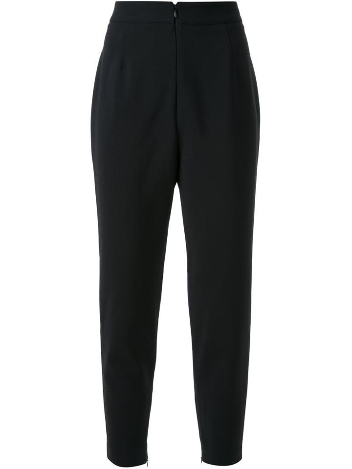 Alexander Mcqueen Tapered Trousers, Women's, Size: 46, Black, Polyamide/spandex/elastane/wool
