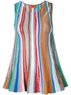Missoni Striped Knit Sleeveless Top, Women's, Size: 40, White, Polyester/viscose