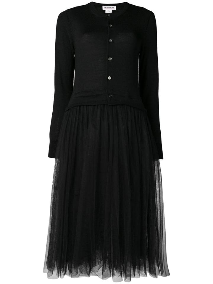 Comme Des Garçons Girl Sweater Tulle Dress - Black