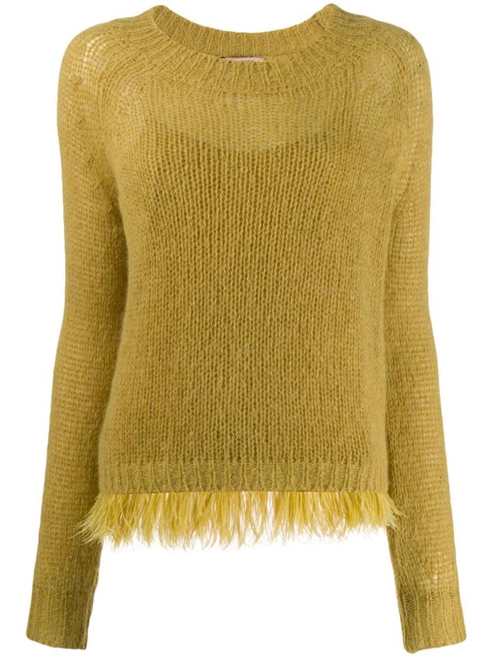 Twin-set Feathered Hem Jumper - Yellow