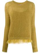 Twin-set Feathered Hem Jumper - Yellow