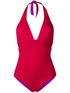 Fisico Red And Purple Reversible One Piece