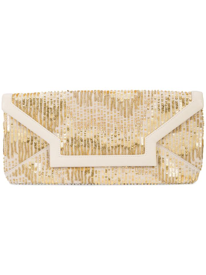 Oscar De La Renta Sequin Envelope Clutch - Metallic