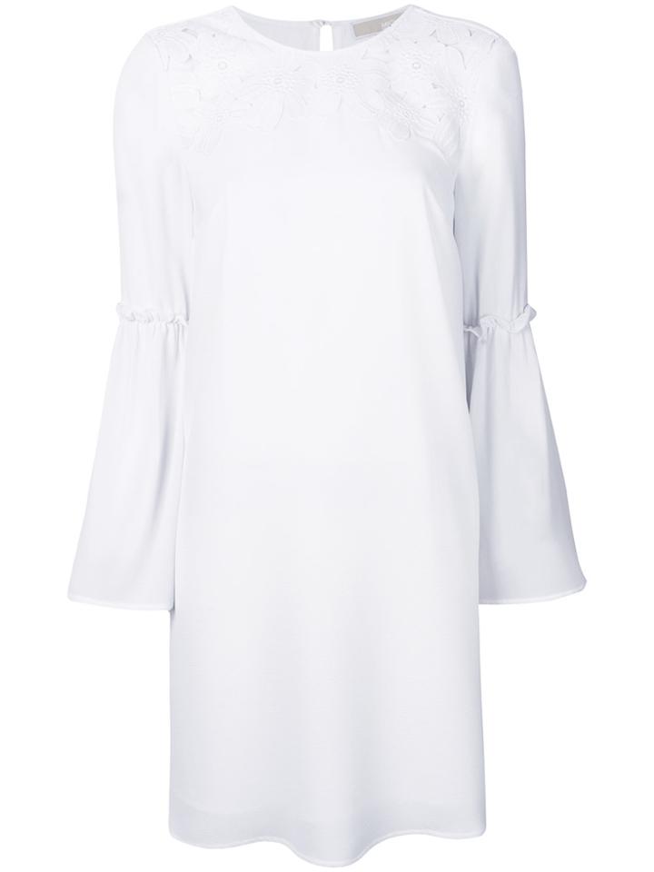 Michael Michael Kors Floral Appliqué Shift Dress - White