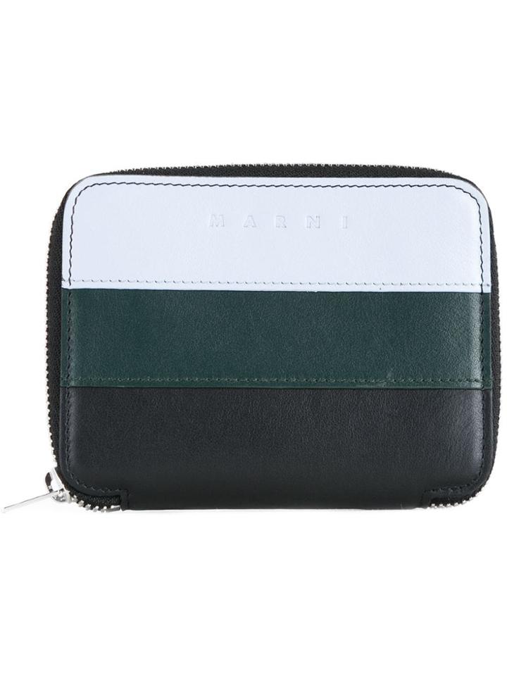 Marni Tri-coloured Zip Around Wallet - Black