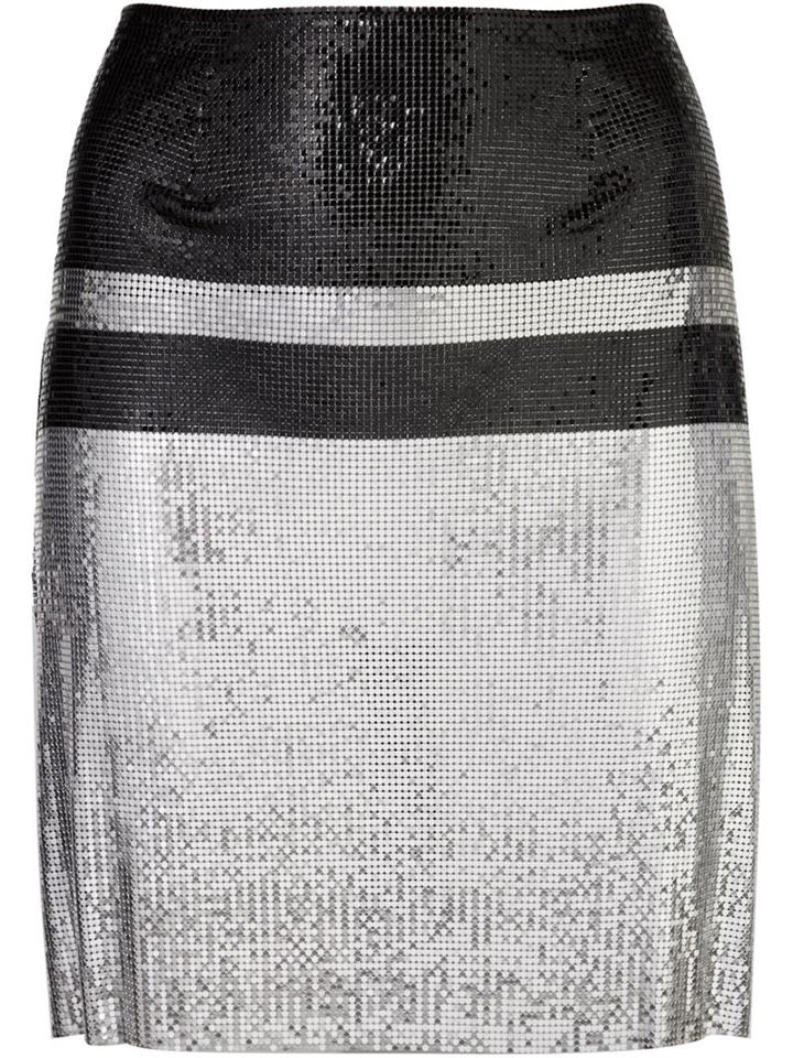 Paco Rabanne Chainmail Mini Skirt, Women's, Size: 38, Grey, Aluminium