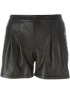 Philipp Plein Very Hot Shorts, Women's, Size: L, Black, Lamb Skin/acetate