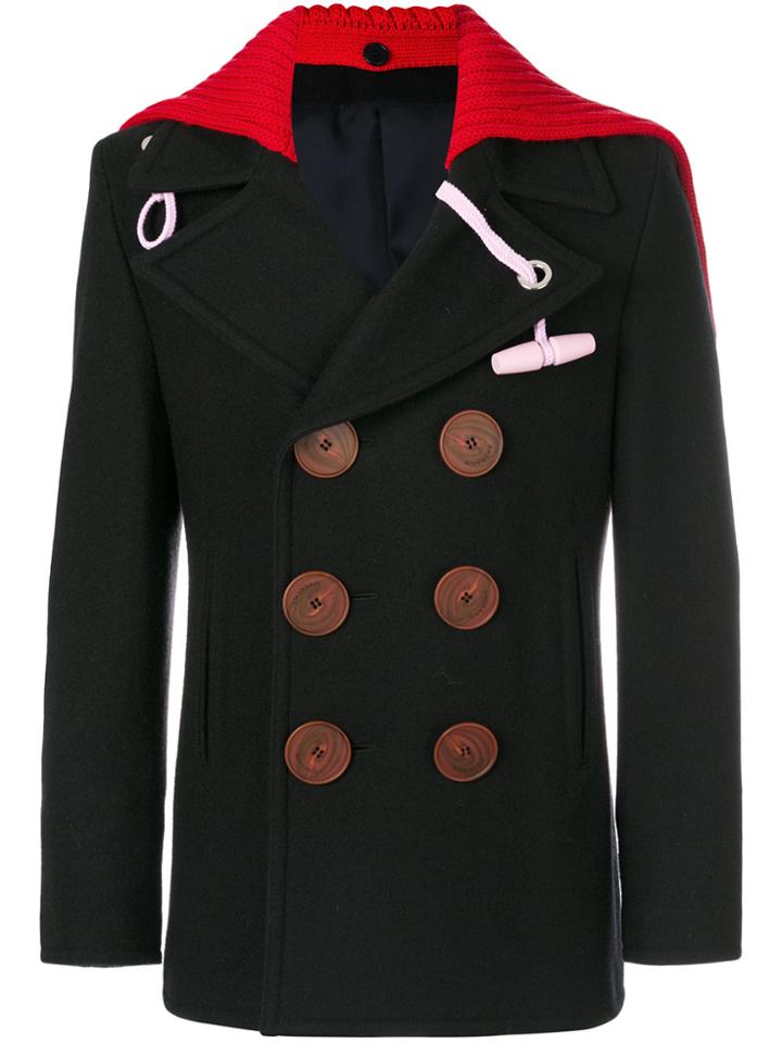 Givenchy Removable Collar Short Peacoat - Blue