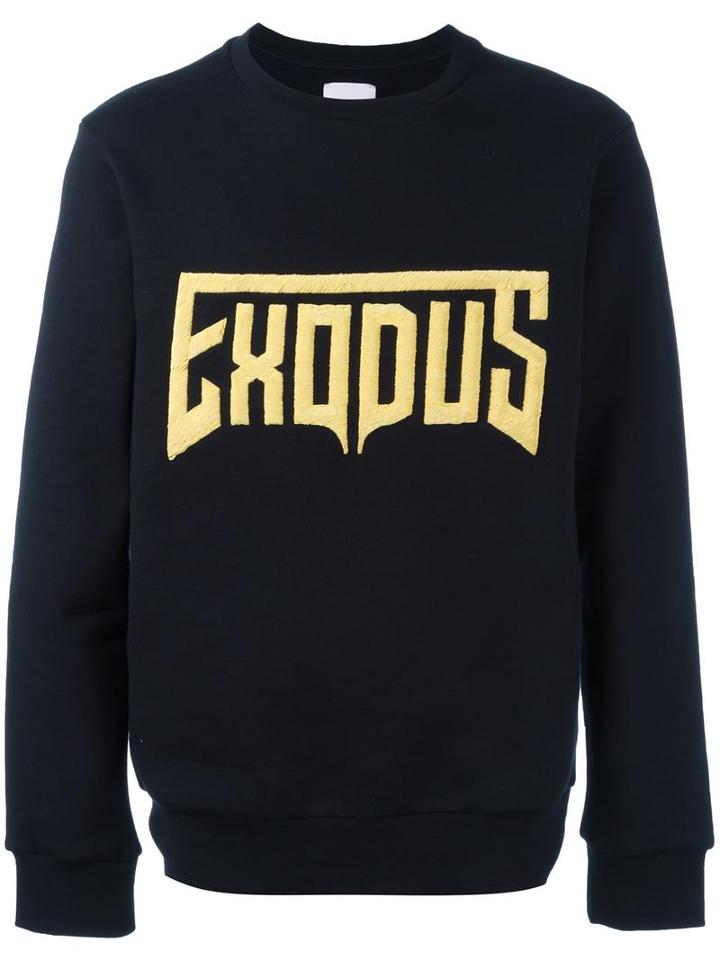 Palm Angels 'exodus' Embossed Sweatshirt, Men's, Size: Medium, Black, Cotton/metal