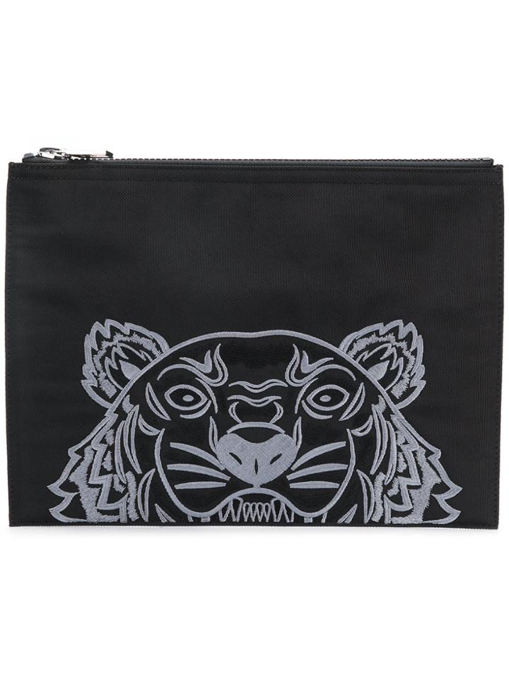 Kenzo Tiger Motif Clutch - Black