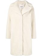 Stand Faux Shearling Coat - White
