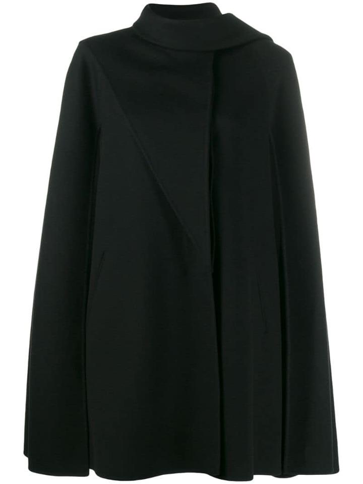 Valentino Asymmetric Draped Cape - Black
