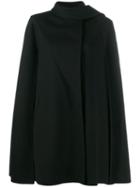 Valentino Asymmetric Draped Cape - Black