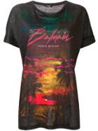 Balmain Tropical Print Linen T-shirt - Black