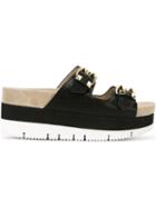 Ash Viola Double Strap Sandals, Women's, Size: 39, Black, Leather/rubber
