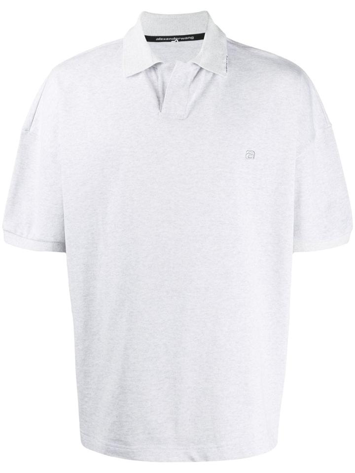 Alexander Wang Embroidered Logo Polo Shirt - Grey