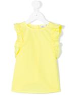 Knot - Frill Blouse - Kids - Cotton - 10 Yrs, Yellow/orange