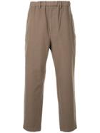 Kazuyuki Kumagai Drop Crotch Cropped Trousers - Black