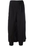 Kolor - Back Apron Cropped Trousers - Women - Cotton/nylon/polyester - 3, Black, Cotton/nylon/polyester