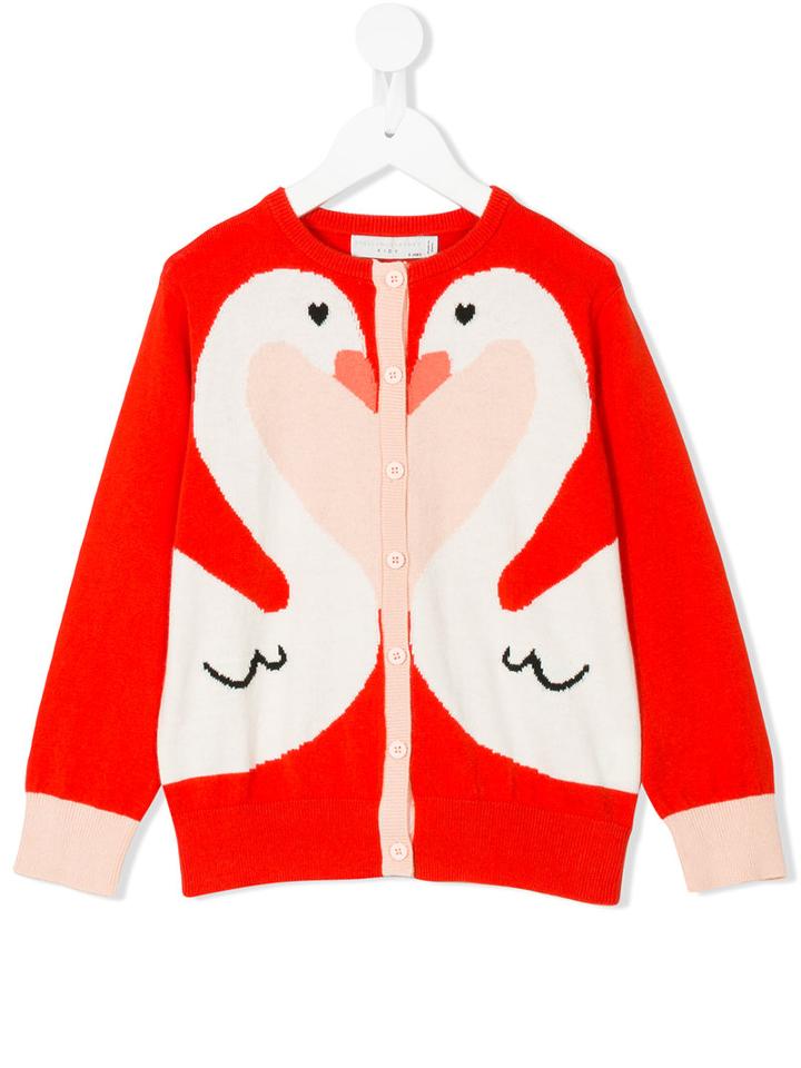 Stella Mccartney Kids - Lauren Swan Cardigan - Kids - Cotton/wool - 2 Yrs, Yellow/orange