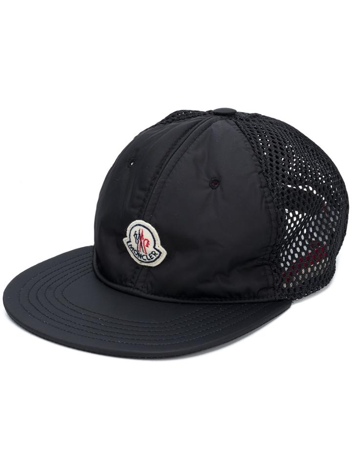Moncler Logo Plaque Trucker Hat - Black