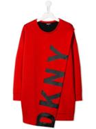 Dkny Kids Logo Print Dress - Red