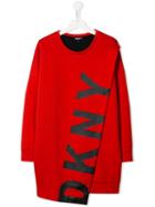 Dkny Kids Logo Print Dress - Red