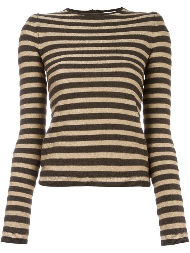 Sonia Rykiel Striped Jumper, Women's, Size: Medium, Green, Polyester/cashmere/wool