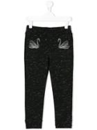 Stella Mccartney Kids - Swan Embroidered Leggings - Kids - Cotton/polyester/viscose - 2 Yrs, Black