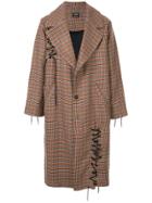 Selfmade By Gianfranco Villegas Laced Detail Check Coat - Multicolour