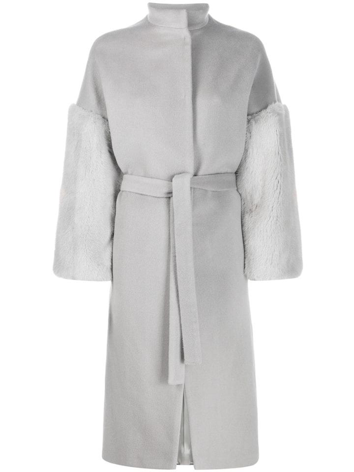 Ava Adore Textured Single Breasted Coat - Grey