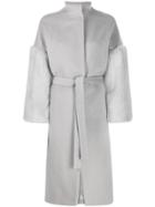 Ava Adore Textured Single Breasted Coat - Grey