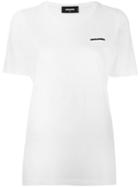 Dsquared2 Logo Embossed T-shirt, Women's, Size: Large, White, Cotton