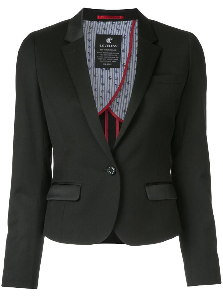 Loveless Cropped Fitted Blazer - Black
