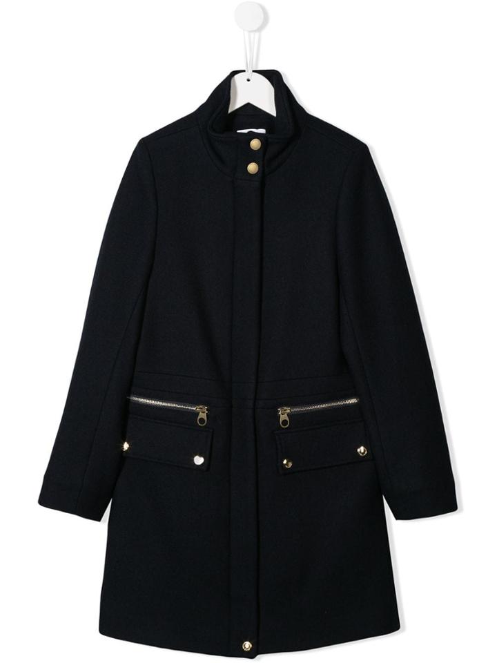 Chloé Kids Teen Funnel Neck Coat - Blue