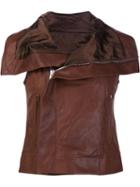 Rick Owens Biker Gilet, Women's, Size: 42, Brown, Leather
