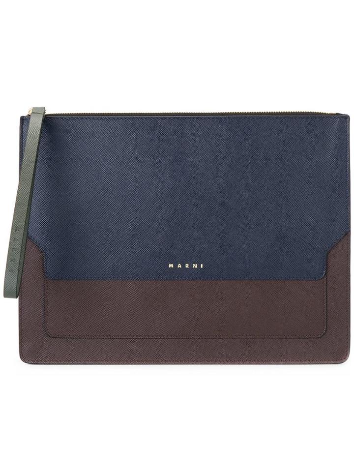 Marni Trunk Colour Block Clutch - Blue