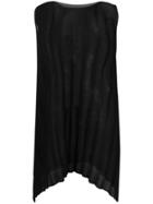 Issey Miyake Cauliflower Asymmetric Ribbed Sleeveless Dress - Black