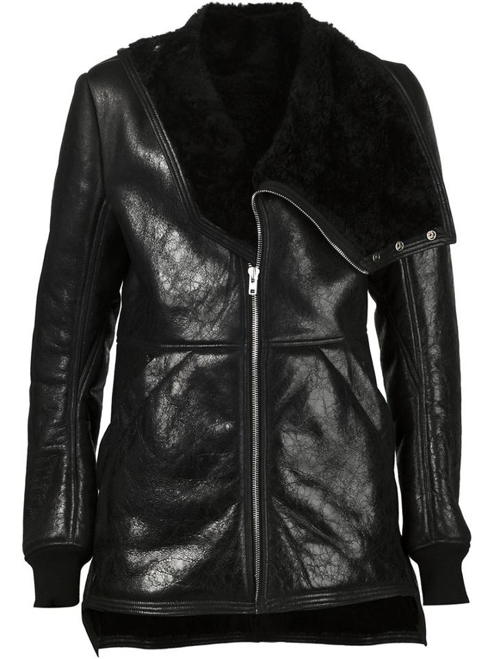 Rick Owens Draped Collar Aviator Jacket
