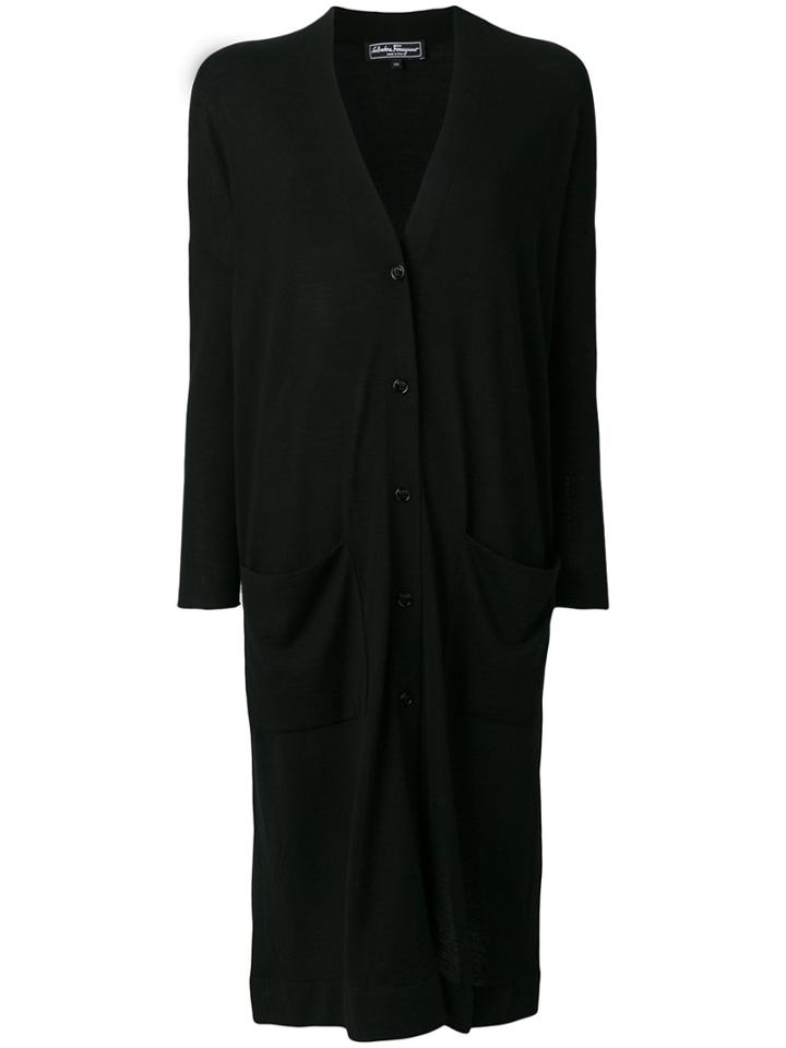 Salvatore Ferragamo Long Cardigan - Black