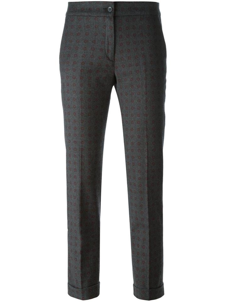 Etro Printed Cropped Trousers - Grey