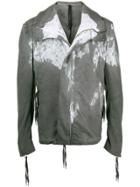 Army Of Me Paint Splattered Denim Jacket - Grey