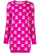 Moschino Jacquard Teddy Bear Mini Dress - Pink