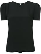 Adam Lippes Satin Crepe Short Sleeve T-shirt - Black