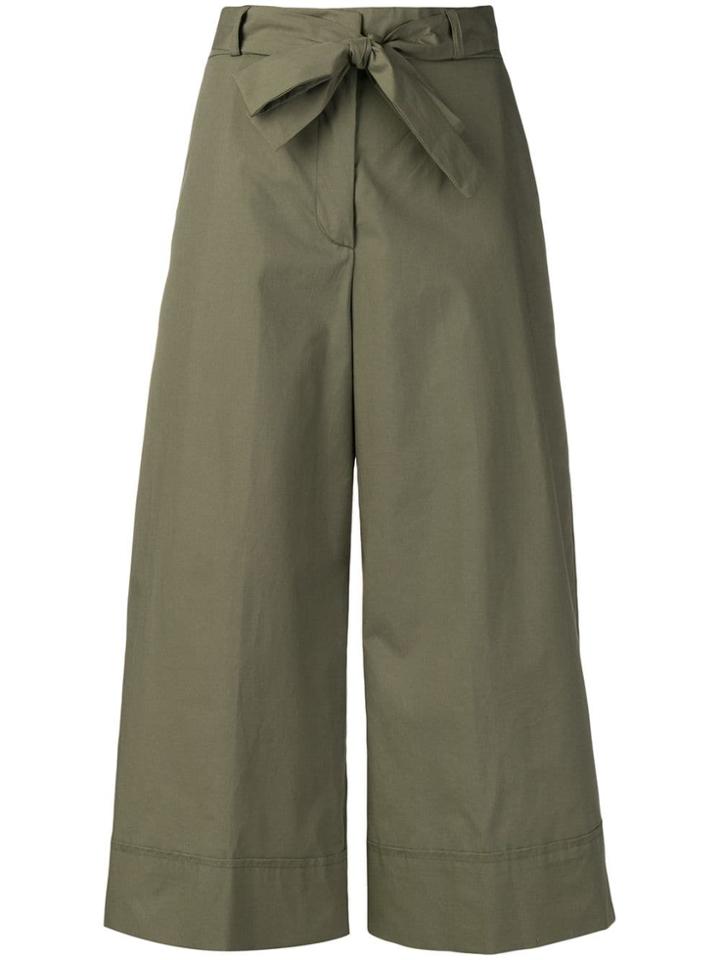 Blugirl Cropped Wide Leg Trousers - Green
