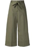 Blugirl Cropped Wide Leg Trousers - Green