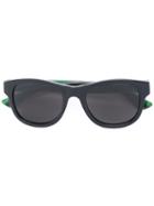 Gucci Eyewear Web Arm Square Sunglasses, Men's, Size: 52, Black, Acetate
