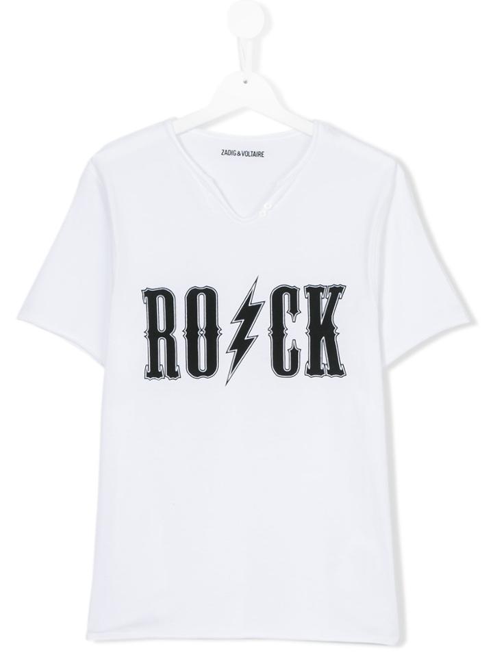 Zadig & Voltaire Kids Teen Rock Print T-shirt - White