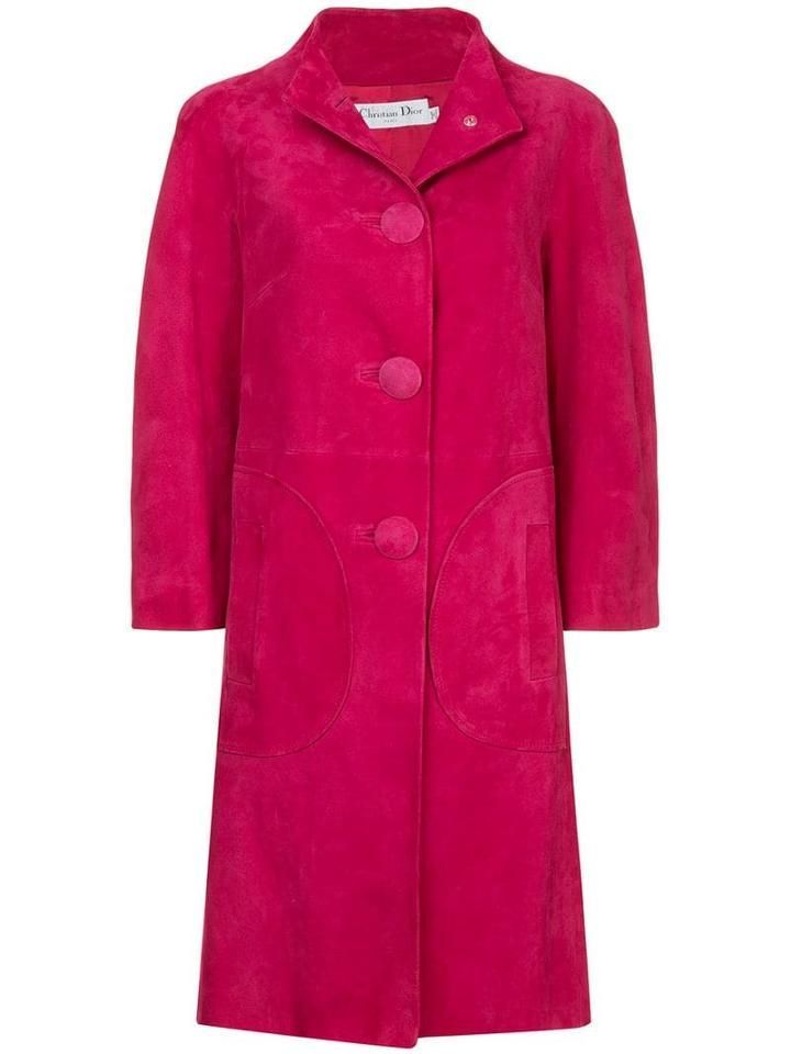 Christian Dior Pre-owned Nubuck Single-breasted Coat - Pink