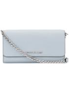 Michael Michael Kors Small 'jet Set Travel' Foldover Chain Clutch, Women's, Blue